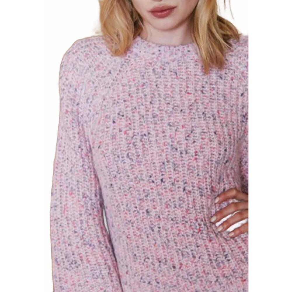 NEW AUTUMN CASHMERE shaker quarter sleeve crew sweater in birthday cake - Picture 2 of 2